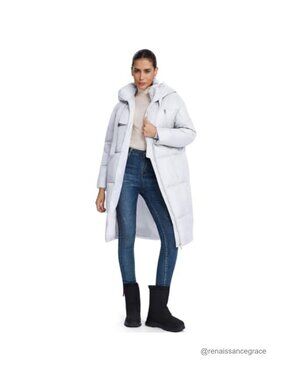 Women's Long Quilted Puffer Parka Hooded Down Coat Warm Winter